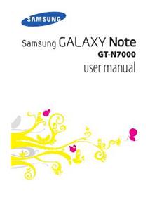 Samsung Galaxy Note manual. Smartphone Instructions.